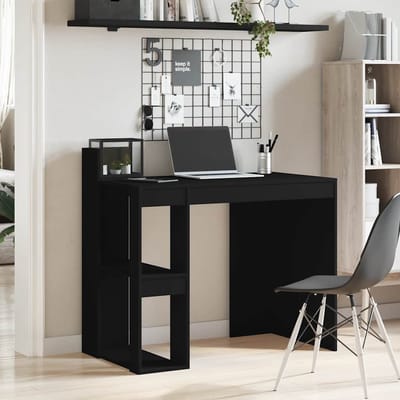 vidaXL - Bureau - 103,5x56,5x94 - cm - bewerkt - hout - zwart
