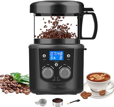 Koffiebonenbrander - Thuisbrander - Verse Koffie Maken - Automatische Boon Scheider - 100 Gram Capaciteit - Meerkleurig