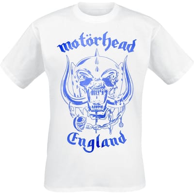 Motörhead T-shirt - England Blue Texture - S tot 4XL - voor Mannen - wit
