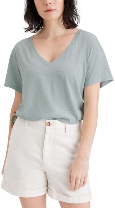 Dockers Deep T-shirt Met Korte Mouwen En V-hals Grijs S Vrouw