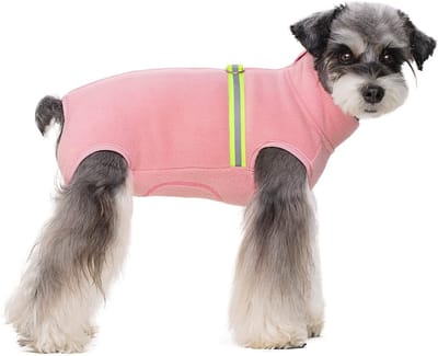 Zachte fleece hondentrui met reflecterende rits, warme winterkleding voor kleine honden, puppyjas en comfortabele T-shirt (Roze, XS)