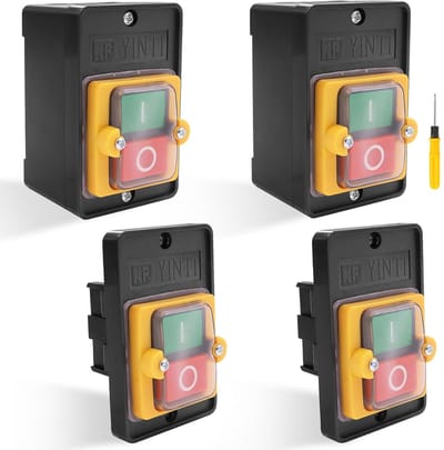 Drukknopschakelaar 4 stuks AC 220 V/380 V 10 A – Waterdichte Veiligheidsschakelaar voor Mechanische Apparaten en Textielmachines