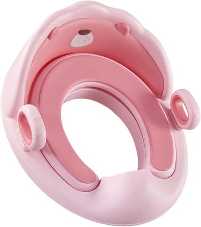 Kinder Toiletbril - Potty Trainer - Zindelijkheidstraining Zelfstandig - Met Handgrepen Anti-slip - 38.5 x 38.2 cm - Roze