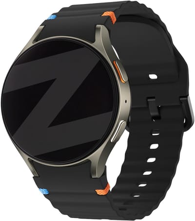 Bandz Siliconen Wave bandje 'Easy fit' - Geschikt voor Samsung Galaxy Watch 7 (40 & 44mm) / Galaxy Watch 6 Classic (43 & 47mm) / Galaxy Watch 5 (Pro) / Galaxy Watch 4 (Classic) / Galaxy Watch FE (zwart)