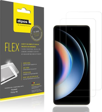 dipos – 2x Beschermfolie geschikt voor Huawei Enjoy 90 | 3D Full Cover Screenprotector | 100% Passend
