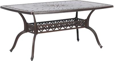 LIZZANO - Tuintafel - Donkerbruin - 102 x 165 cm - Aluminium