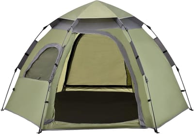 Koepeltent - Kampeertent Outdoor - Kamperen en Reizen - Automatisch Opzetten - 240x205x140 cm - Donkergroen