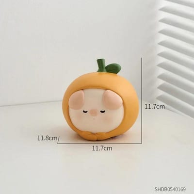 Tirelire Cochon Adorable en Forme de Fruit Créatif Décoration de Maison Figurine Ornement de Salon Simple Moderne Pot d'Épargne Cadeau d'Anniversaire beige
