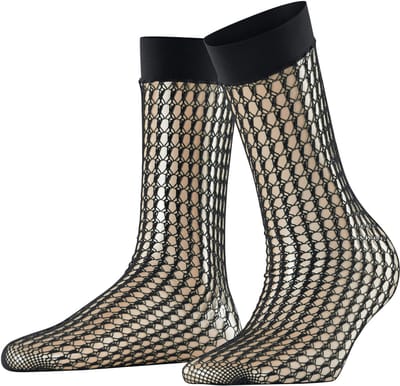 FALKE Wicker Game transparent materiaal transparent Sokken dames zwart - maat ONESIZE