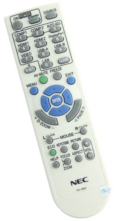 Afstandsbediening geschikt voor de SHARP M401H-W beamer, vervangt RMT-PJ36 / RD-469E / 7N901051 / 7N901052