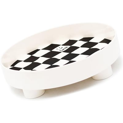 Ronde Opbergorganizer Schaal Schakbord Design Bord Container Schaal voor Fruit Parfum Sieraden Wit, Klein