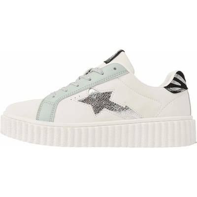 British Knights - Bliss Dames Sneakers Laag - Maat 37 - Wit/Mint/Zilver/Zebra - Vrouwen Schoenen