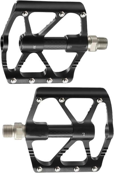 Fietspedalen - Aluminium pedalen - Fietsen buiten - Antislip ontwerp - 9.5 x 9.2 cm - Zwart
