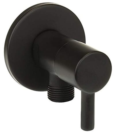 Hoekventiel zwart mat 1/2 x 3/8 inch voor badkamer en keuken