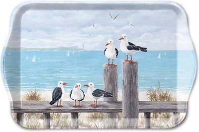 Tray melamine 13x21 cm Seagulls on the dock