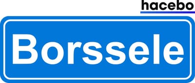Hacebo - Plaatsnaam Sticker - 29x10 CM - Borssele sticker - Verkeersborden sticker - grappige cadeaus - Borssele