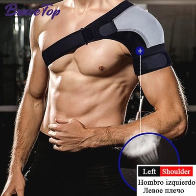 Support d'épaule réglable Manchon de compression en néoprène pour la récupération sportive Soulagement des douleurs dorsales Sangle de protection
