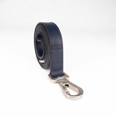 Luxe Halsband riem voor Honden - Echt Leer / Leder 2cm x1 10 cm Marineblauw