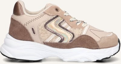 Ton & Ton Meisjes Lage sneakers Chunky zool Sanna - Beige - Textiel - Maat 30