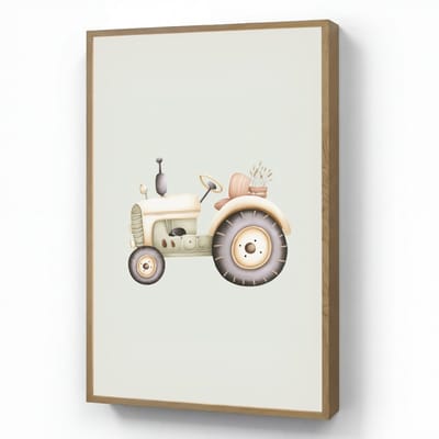 Nachtlampje 60x90 cm - Kinder lamp - Vintage - Tractor - Pastel - Tafellamp kinderkamer draadloos - Slaapkamer lampje - Bedlamp kinderen - Kinderlampje - Wandlamp babykamer - Nachtlampjes