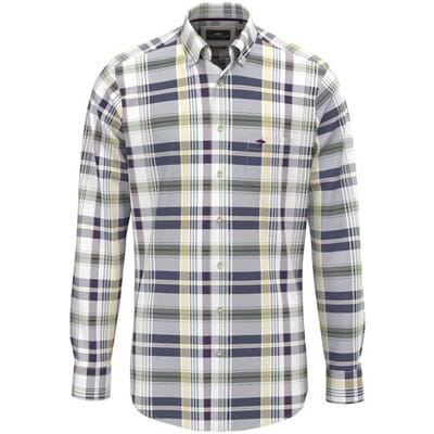 Fynch-Hatton Overhemd Colorful Multi Check Superfine Cotton Aubergine / male