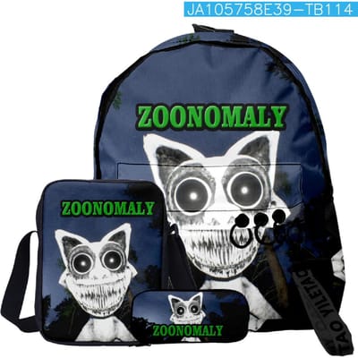 Hip Hop Populair Grappig Zoonomaly 3D Print 3 stuks/Set leerling Schooltassen Laptop Dagrugzak Rugzak Schuinhangende schoudertas Etui