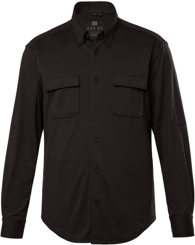 JAY-PI - Heren - Overhemd outdoor FLEXNAMIC® uv-bescherming lange mouwen - Zwart - Maat 3XL