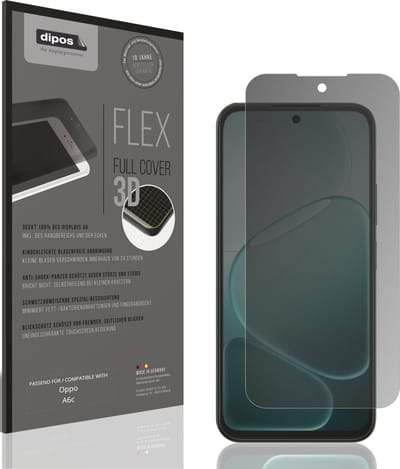 dipos FLEX – Matte Privacy Screenprotector geschikt voor Oppo A6c | Volledige Schermbescherming | Case-Friendly