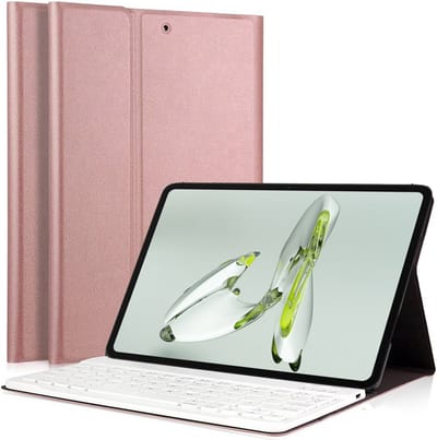 Hoes met Toetsenbord geschikt voor OnePlus Pad Go / Oppo Pad Air 2 / Oppo Pad Neo - KeyGuard Book Case Cover Kunstleer Roségoud