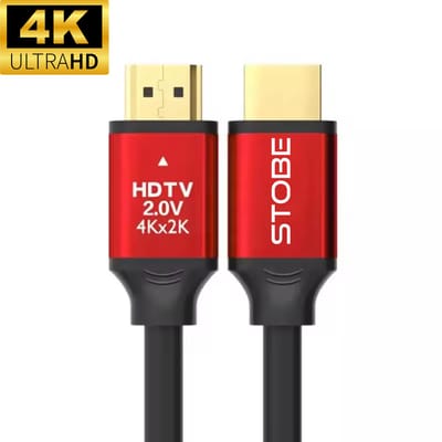 STOBE®- HDMI naar HDMI kabel - 2m - rood - Beamer HDMI - Streaming HDMI - Geschikt voor mini beamers - Laptops - TV box - Streaming box - TV stick - Google Chromecast - Playstatation - Geschikt voor Netflix - Videoland - Ziggo - KPN - Disney+