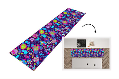 Keukenloper - Loper keuken - Meisjes - Konijn - Roze - Patronen - 200x50 cm - Keukenloper vinyl