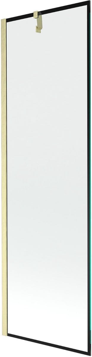 Mexen Next badscherm 1-delig 60 x 150 , zwart frame, goud geborsteld - 895-060-000-00-70-55