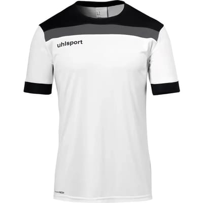 Uhlsport Offense 23 Shirt Korte Mouw Kinderen - Wit / Zwart / Antraciet | Maat: 164
