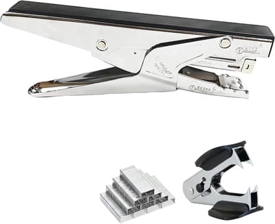 Metalen nietmachine set - Nietapparaat kantoor - Papier Snel Niet - Robuuste metalen constructie - Tot 20 vellen - Zilver