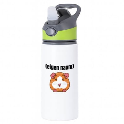 Hacebo® - hamster met eigen naam waterfles met rietje groen - Hamster - hamster liefhebbers - iemand die houdt van hamsters - verjaardag - cadeau - kado - water fles - 650ML