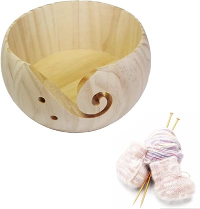 Houten Wolkom voor Breien en Haken met Gaten en Sleuf, Ideaal voor Handwerk en Decoratie