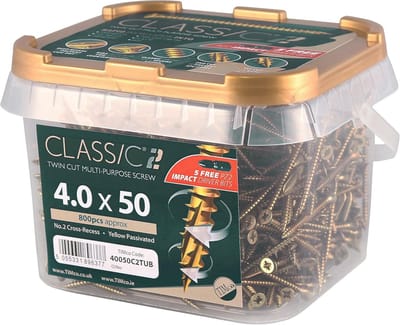 Verkrijgbaar in bulk: Geel Verzinkte Verzonken Spaanplaat Schroeven, PZ2 Kop, 4.0 x 40 mm, 1500 stuks