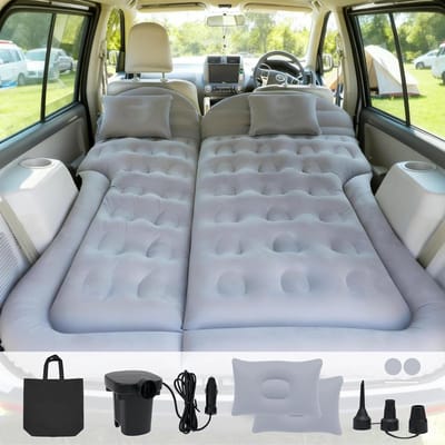 SUV luchtmatras - Autobed opblaasbaar - Kamperen en reizen - Zes aparte luchtkamers - Max 200 kg - Grijs