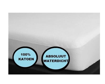 Princessmatras Beschermer-Waterdicht PU-Molton -flanel-100% katoen Antibacteriëel- Baby-Junior-70x140-cm Wit-Rondom Elastiek