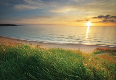 Vliesbehang - Fotobehang - Landschap - Strand - Natuur - Zee - Water - Zon - 184x254cm