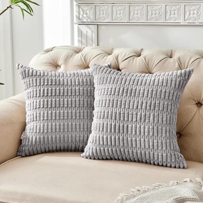 Goodivery ® Zachte Corduroy Kussenhoezen Set van 2, Decoratieve Vierkante Kussenhoezen voor Woonkamer en Slaapkamer