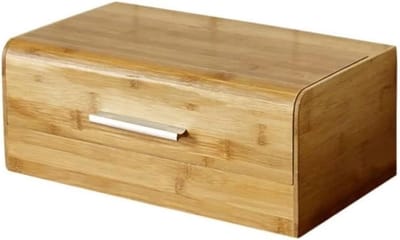 Broodtrommel Hout - Broodbox Opslag - Voedsel Vers Houden - Rustieke Boerderijstijl - 35x20x14 cm - Natuurlijk