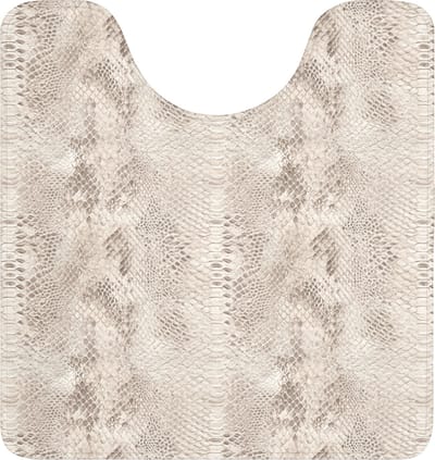 WC mat met uitsparing 55x60 cm - Antislip - Slang - Patroon - Beige - Toiletmat met uitsnijding - Vloermat - Douchemat - Toilet tapijt - Toiletmatten