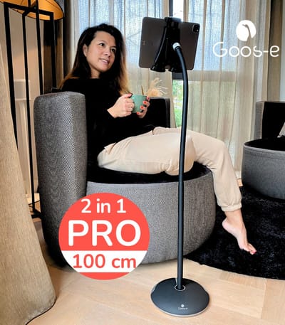 GOOS-E Tablet houder - tablet standaard - iPad houder - Telefoonhouder PRO - standaard - statief - bank - bed - stoel - sofa - extra lang 100 cm - stijlvol NL design