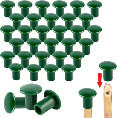 Tuinstok Beschermers - Veiligheidskapjes Stokken - Tuinonderhoud Veiliger - Zacht Rubber Materiaal - 36 Stuks - Groen