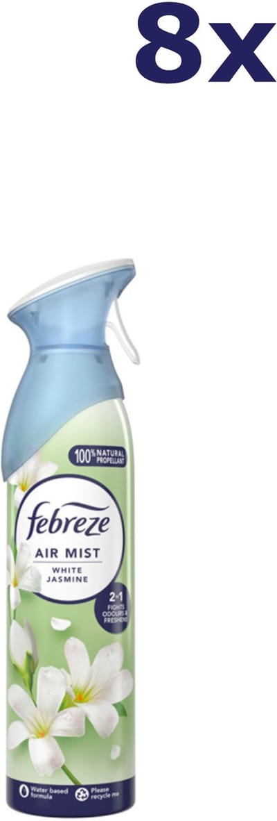 8x Febreze luchtverfrisser 185ml White Jasmine