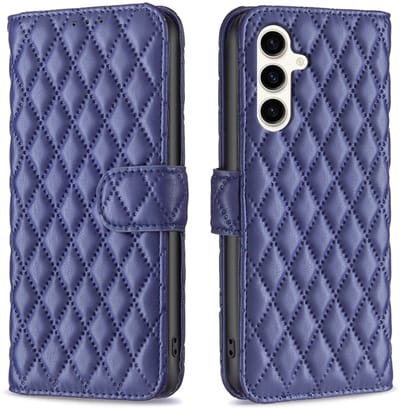 Voor Samsung Galaxy S24 FE 5G Diamond Lattice portemonnee flip lederen telefoonhoesje (blauw)