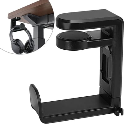 2 stuks Hoofdtelefoon Mount Hanger Houder, Sterke Zelfklevende Headset Haak Stand voor Gaming Hoofdtelefoon & Controller, Stick-On Mount met Adhesive Pad, Universele Headset Hanger Onder Bureau of Muur