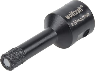 wolfcraft - Diamantboor 10mm voor Haakse Slijper - Tegelboor 10 mm - Diamant Gatenzaag - 5998000