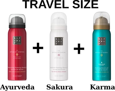 Rituals - Combi Set - Travel Shower Gels - Sakura 50 ml + Ayurveda 50 ml + Karma 50 ml - 3X 50 ml = 150 ml - Douchegels - Doucheschuim